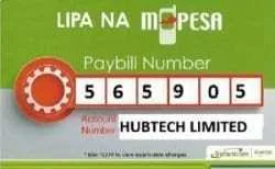 LIPA NA MPESA PAYBILL HUBTECH LIMITED NAIROBI