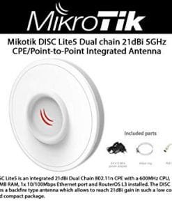 Buy MikroTik DISC Lite5 5GHz 21dBi Dual Chain CPE in kenya From Hubtech Shop in kenya 1