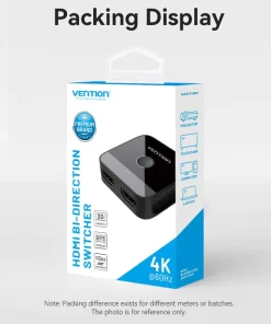 vention 2 port hdmi bi direction 4k switcher black abs type 36052786577574