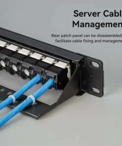 vention 24 ports unloaded keystone patch panel black 36057088327846