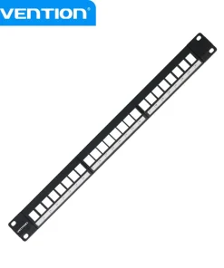24 ports unloaded keystone patch panel by Vention black 36057088589990
