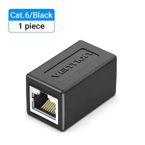 vention black 1 pc cat6 connector ftp cat6 5e ethernet adapter 8p8c network extender extension cable for ethernet cable rj45 connector 34533915099302