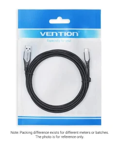 vention cotton braided usb 2 0 a male to c male 3a cable gray aluminum alloy type 33514496262310