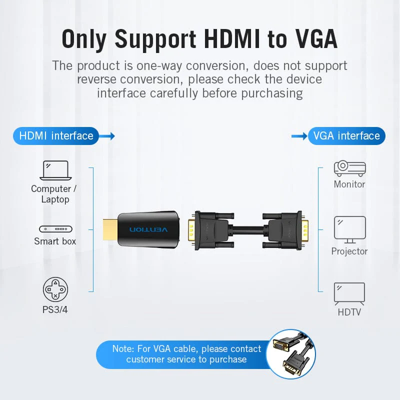 vention hdmi to vga converter with 3 5mm audio 34165937111206