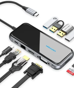 vention multi function 10 in 1 usb c docking station mirrored surface type 33516834160806