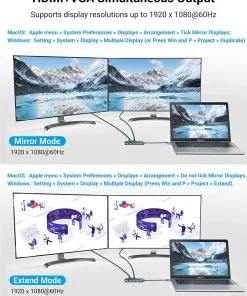 vention multi function 10 in 1 usb c docking station mirrored surface type 33516837044390