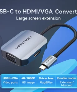 vention usb c to hdmi vga converter for computer laptop phone pad 35940529242278