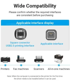 vention vention usb printer cable usb 2 0 type a male to b male sync data scanner printer cable for zjiang hp canon epson usb printer 34399279612070