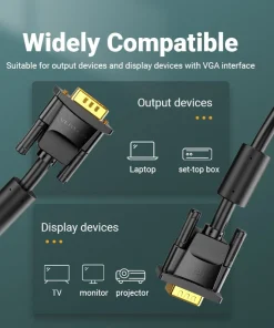 vention vga cable male to male 1080p 15 pin vga to vga cable for monitor projector tv braided shielding cord 1m 5m vga converter 34369982628006