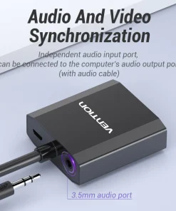 vention vga to hdmi converter with female micro usb and audio port laptop desktop 35940500668582