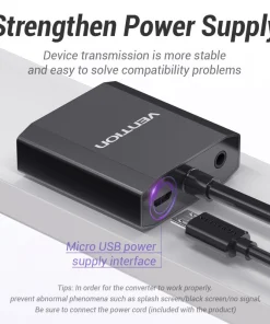 vention vga to hdmi converter with female micro usb and audio port laptop desktop 35940500701350