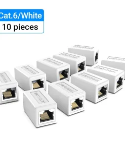 vention white 10 pcs cat6 connector ftp cat6 5e ethernet adapter 8p8c network extender extension cable for ethernet cable rj45 connector 34533920571558