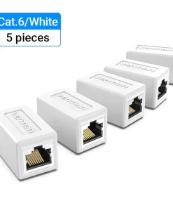 vention white 5 pcs cat6 connector ftp cat6 5e ethernet adapter 8p8c network extender extension cable for ethernet cable rj45 connector 34533920538790