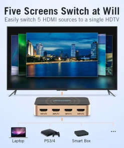 vention 5 in 1 out hdmi switcher with remote for laptop ps3 4 monitor projector hdtv 35921212145830