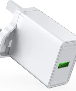 vention usb a c two port usb a c wall charger 18w 20w uk plug white 33457495212198