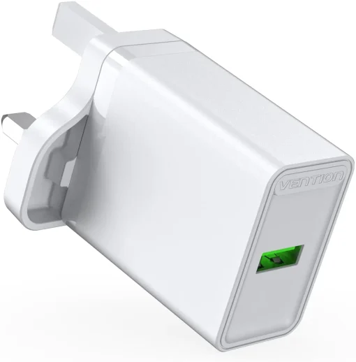 vention usb a c two port usb a c wall charger 18w 20w uk plug white 33457495212198
