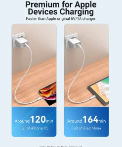 vention usb a c two port usb a c wall charger 18w 20w uk plug white 33457495605414