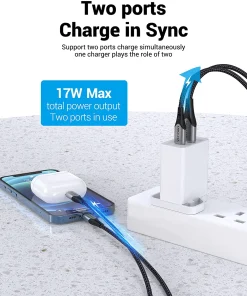 vention usb a c two port usb a c wall charger 18w 20w uk plug white 33577551102118