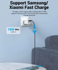 vention usb a c two port usb a c wall charger 18w 20w uk plug white 33577553854630