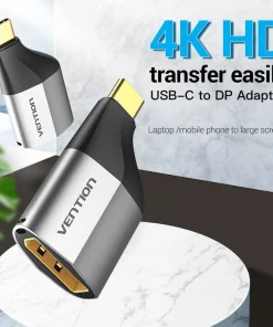 vention type c to dp adapter gray metal type 35785292775590